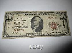 $10 1929 Duquesne Pennsylvania PA National Currency Bank Note Bill! #4730 Fine