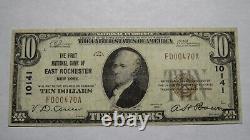 $10 1929 East Rochester New York NY National Currency Bank Note Bill Ch. #10141