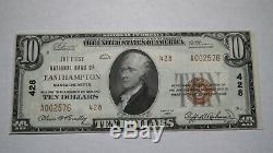 $10 1929 Easthampton Massachusetts National Currency Bank Note Bill Uncirculated