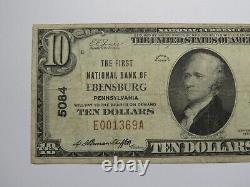 $10 1929 Ebensburg Pennsylvania PA National Currency Bank Note Bill #5084 FINE
