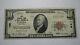 $10 1929 Elmira New York Ny National Currency Bank Note Bill! Ch. #149 Vf+