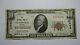 $10 1929 Evansville Indiana In National Currency Bank Note Bill Ch. #12444 Vf