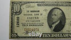 $10 1929 Exeter New Hampshire NH National Currency Bank Note Bill! Ch. #12889