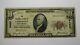 $10 1929 Fairmont West Virginia Wv National Currency Bank Note Bill #9462 Fine