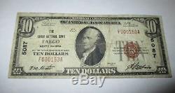 $10 1929 Fargo North Dakota ND National Currency Bank Note Bill Ch. #5087 Fine