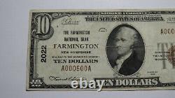 $10 1929 Farmington New Hampshire NH National Currency Bank Note Bill #2022 VF