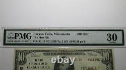 $10 1929 Fergus Falls Minnesota MN National Currency Bank Note Bill Ch 2030 VF30