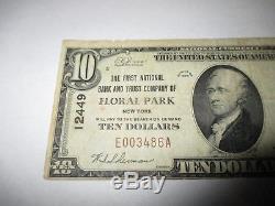 $10 1929 Floral Park New York NY National Currency Bank Note Bill! #12449 FINE