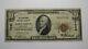 $10 1929 Fort Smith Arkansas Ar National Currency Bank Note Bill Ch. #7240 Fine