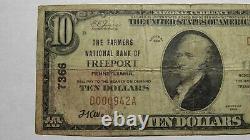$10 1929 Freeport Pennsylvania PA National Currency Bank Note Bill! #7366 RARE