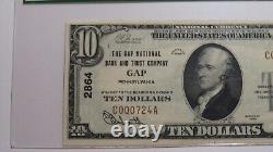 $10 1929 Gap Pennsylvania PA National Currency Bank Note Bill! #2864 PCGS XF45