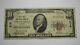 $10 1929 Greencastle Indiana In National Currency Bank Note Bill! #219 Fine