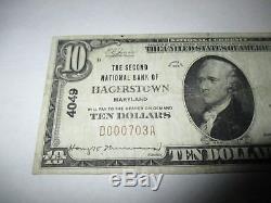 $10 1929 Hagerstown Maryland MD National Currency Bank Note Bill Ch. #4049 FINE
