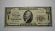 $10 1929 Hanford California Ca National Currency Bank Note Bill Ch. #5863 Rare