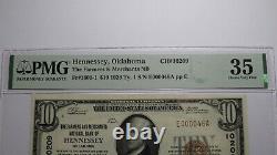 $10 1929 Hennessey Oklahoma OK National Currency Bank Note Bill #10209 VF35 PMG