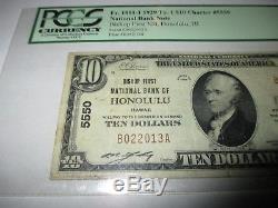 $10 1929 Honolulu Hawaii HI National Currency Bank Note Bill Ch. #5550 PCGS FINE