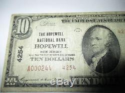 $10 1929 Hopewell New Jersey NJ National Currency Bank Note Bill! #4254 RARE
