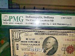 $10 1929 Indianapolis Indiana National Currency Bank Note Bill Ch #9829 PMG F-12