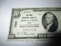 $10 1929 Iowa Falls Iowa IA National Currency Bank Note Bill! Ch. #7521 VF
