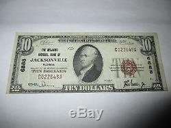$10 1929 Jacksonville Florida FL National Currency Bank Note Bill Ch. #6888 VF+