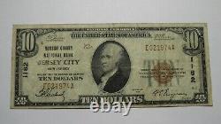 $10 1929 Jersey City New Jersey NJ National Currency Bank Note Bill Ch. #1182