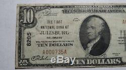 $10 1929 Julesburg Colorado CO National Currency Bank Note Bill! Ch. #8205 FINE