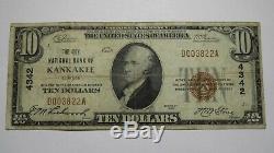 $10 1929 Kankakee Illinois IL National Currency Bank Note Bill Ch. #4342 FINE
