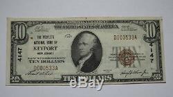 $10 1929 Keyport New Jersey NJ National Currency Bank Note Bill Ch. #4147 VF++