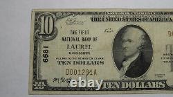 $10 1929 Laurel Mississippi MS National Currency Bank Note Bill Ch. #6681 FINE