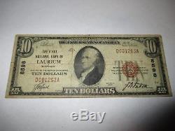 $10 1929 Laurium Michigan MI National Currency Bank Note Bill Ch. #8598 Fine