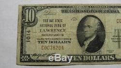 $10 1929 Lawrence Massachusetts MA National Currency Bank Note Bill! Ch. #1014
