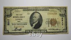 $10 1929 Lenox Iowa IA National Currency Bank Note Bill Charter #5517 Very Fine