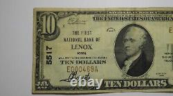 $10 1929 Lenox Iowa IA National Currency Bank Note Bill Charter #5517 Very Fine