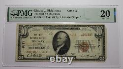 $10 1929 Lindsay Oklahoma OK National Currency Bank Note Bill Ch. #6171 VF20 PMG