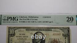 $10 1929 Lindsay Oklahoma OK National Currency Bank Note Bill Ch. #6171 VF20 PMG
