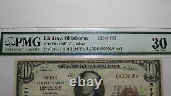 $10 1929 Lindsay Oklahoma OK National Currency Bank Note Bill Ch. #6171 VF30 PMG