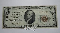 $10 1929 Little Falls New York NY National Currency Bank Note Bill! Ch. #2406 AU