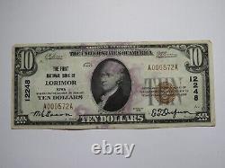 $10 1929 Lorimor Iowa IA National Currency Bank Note Bill Charter #12248 VF