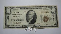 $10 1929 Marine Illinois IL National Currency Bank Note Bill! Ch. #10582 VF
