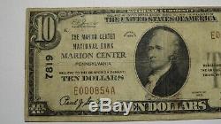 $10 1929 Marion Center Pennsylvania PA National Currency Bank Note Bill Ch #7819