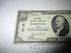 $10 1929 Marshall Texas TX National Currency Bank Note Bill Ch. #3113 FINE