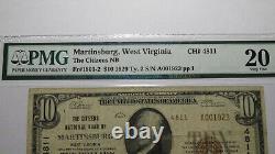 $10 1929 Martinsburg West Virginia WV National Currency Bank Note Bill! #4811