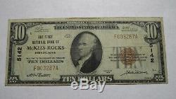 $10 1929 McKees Rocks Pennsylvania PA National Currency Bank Note Bill 5142 Fine