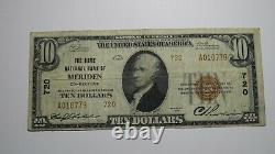 $10 1929 Meriden Connecticut CT National Currency Bank Note Bill! Ch. #720 VF