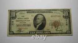 $10 1929 Minneapolis Minnesota MN National Currency Bank Note Bill Ch. #710 VF