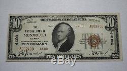 $10 1929 Monmouth Illinois IL National Currency Bank Note Bill! Ch #4400 XF+