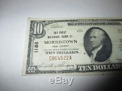 $10 1929 Morristown New Jersey NJ National Currency Bank Note Bill Ch. #1188 VF