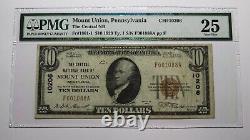 $10 1929 Mount Union Pennsylvania PA National Currency Bank Note Bill 10206 VF25