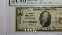 $10 1929 Muskogee Oklahoma OK National Currency Bank Note Bill! #12890 VF35 PMG