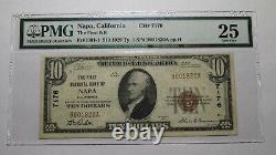 $10 1929 Napa California CA National Currency Bank Note Bill! Ch. #7176 VF25 PMG